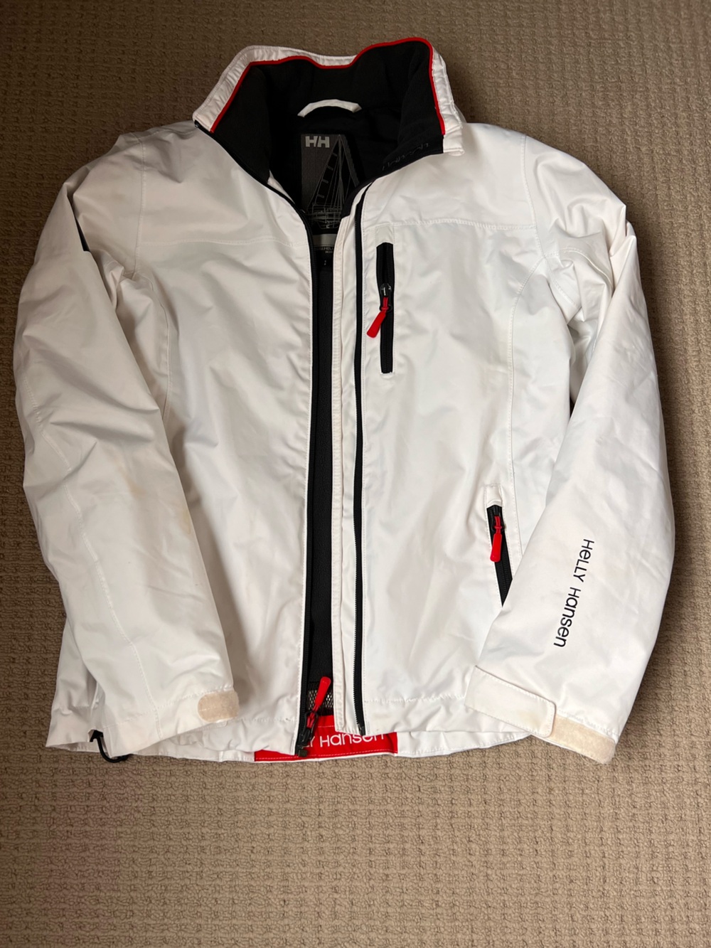 Helly Hansen White Jacket with Black & Red Accents
